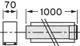 Vaillant Verlängerung für Luft-/Abgasführung, zylindrisch, in grauer Farbe. Maße und Details sind im Diagramm dargestellt.